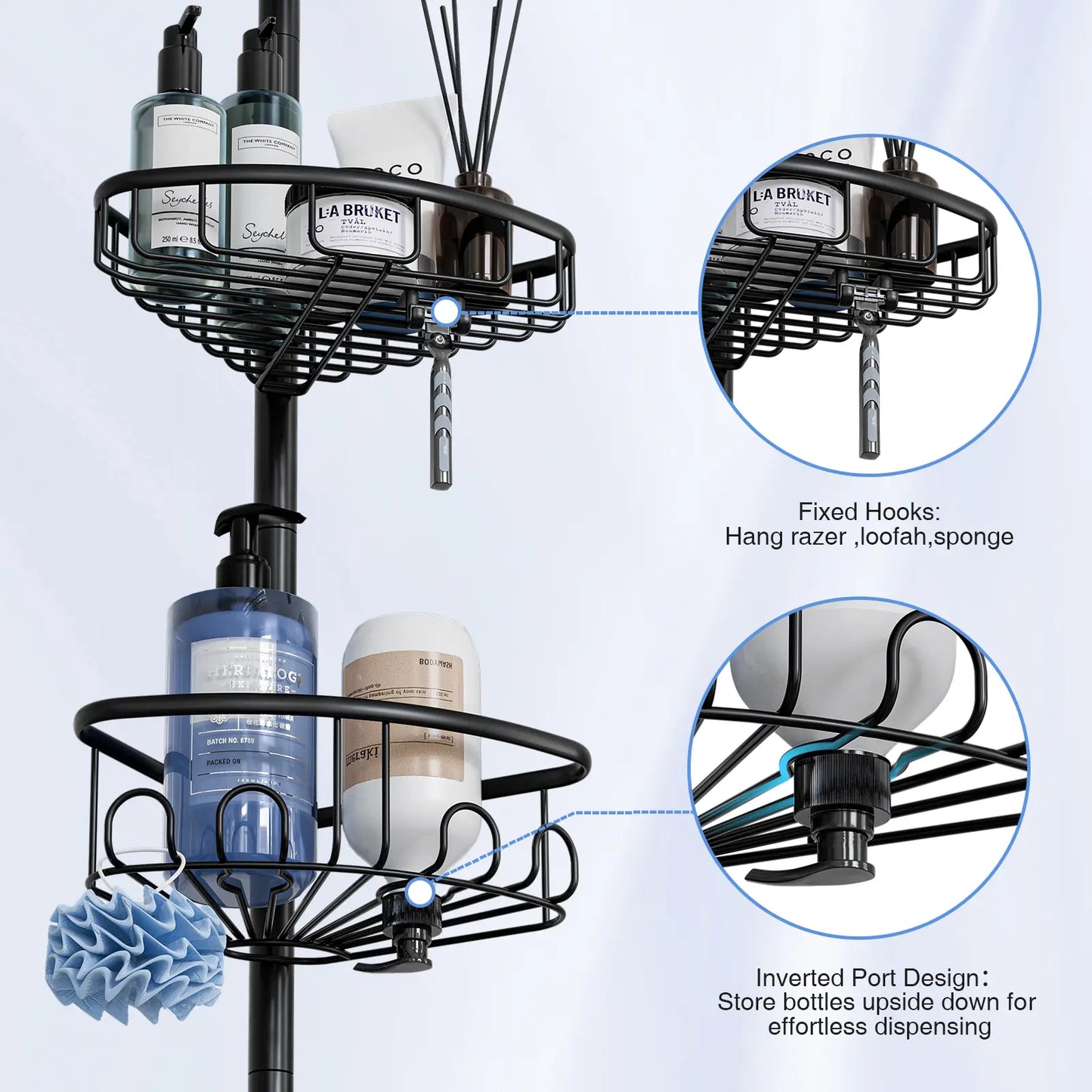 4 Tier Adjustable Corner Shower Caddy