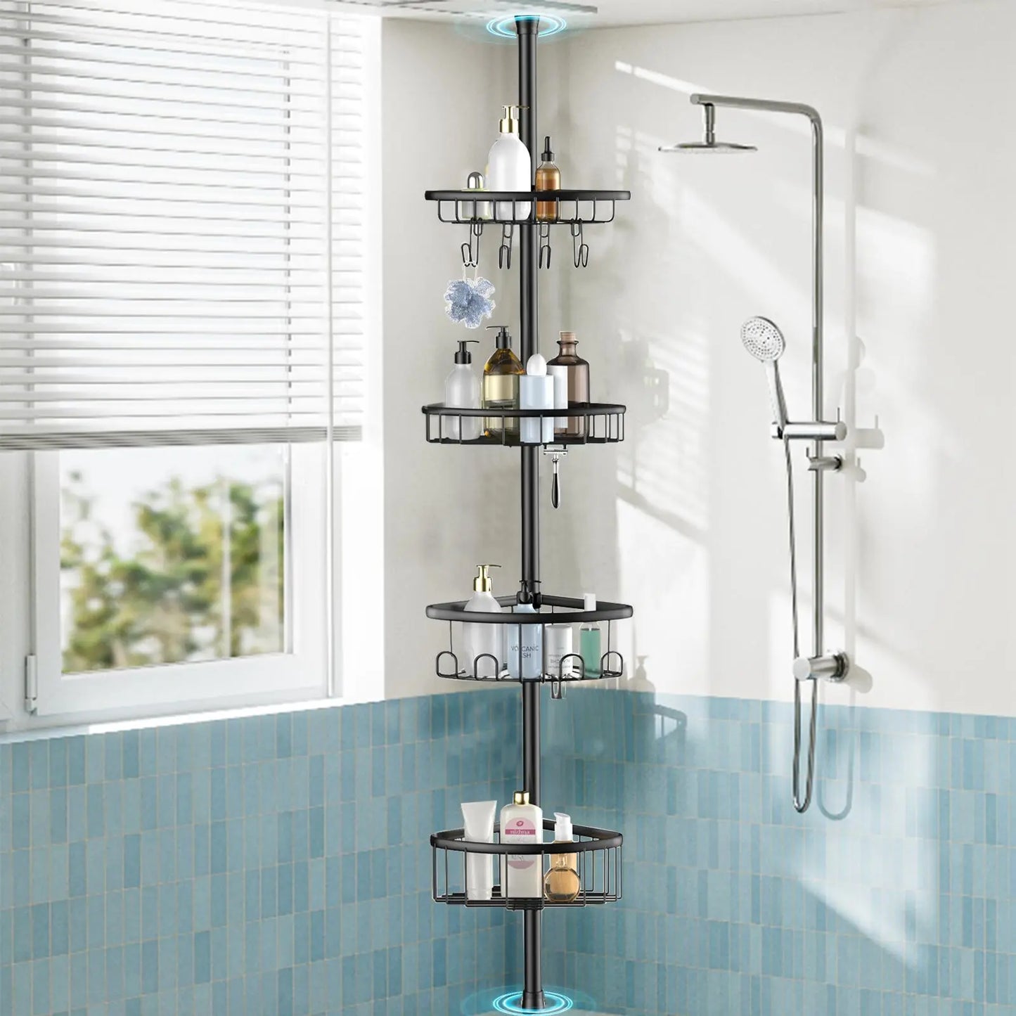 4 Tier Adjustable Corner Shower Caddy