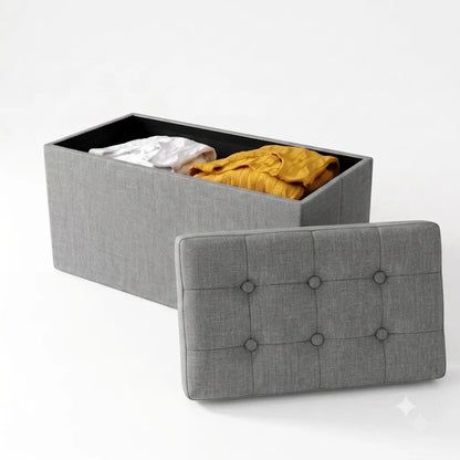 30" Tufted UpholsteredFolding Storage Ottoman Bench