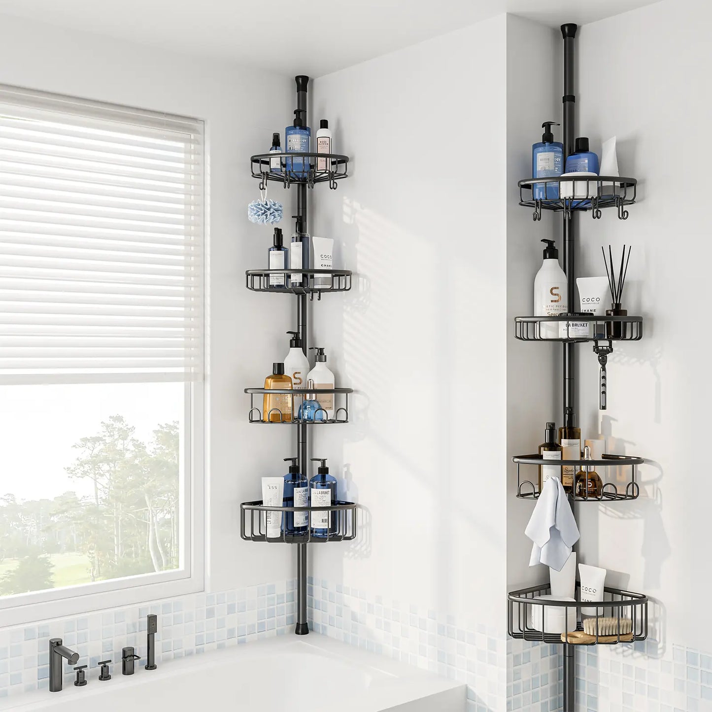 4 Tier Adjustable Corner Shower Caddy