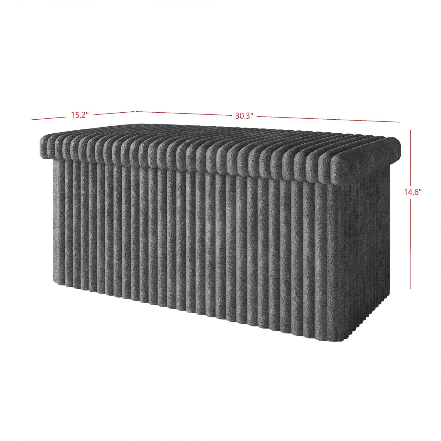 30" Tufted UpholsteredFolding Storage Ottoman Bench