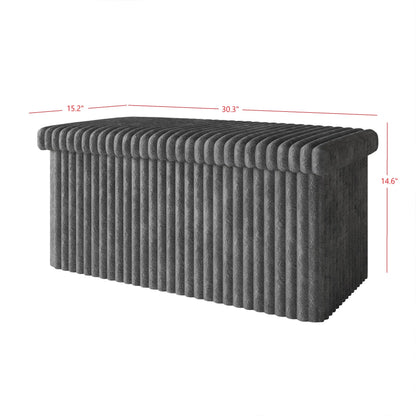 30" Tufted UpholsteredFolding Storage Ottoman Bench