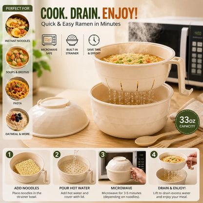 Microwave Ramen Bowl Set withHandle