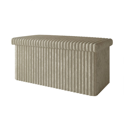 30" Tufted UpholsteredFolding Storage Ottoman Bench