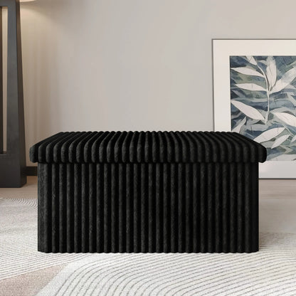 30" Tufted UpholsteredFolding Storage Ottoman Bench