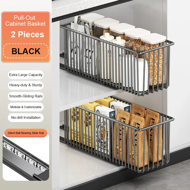 Pull-Out Cabinet Organizer Basket